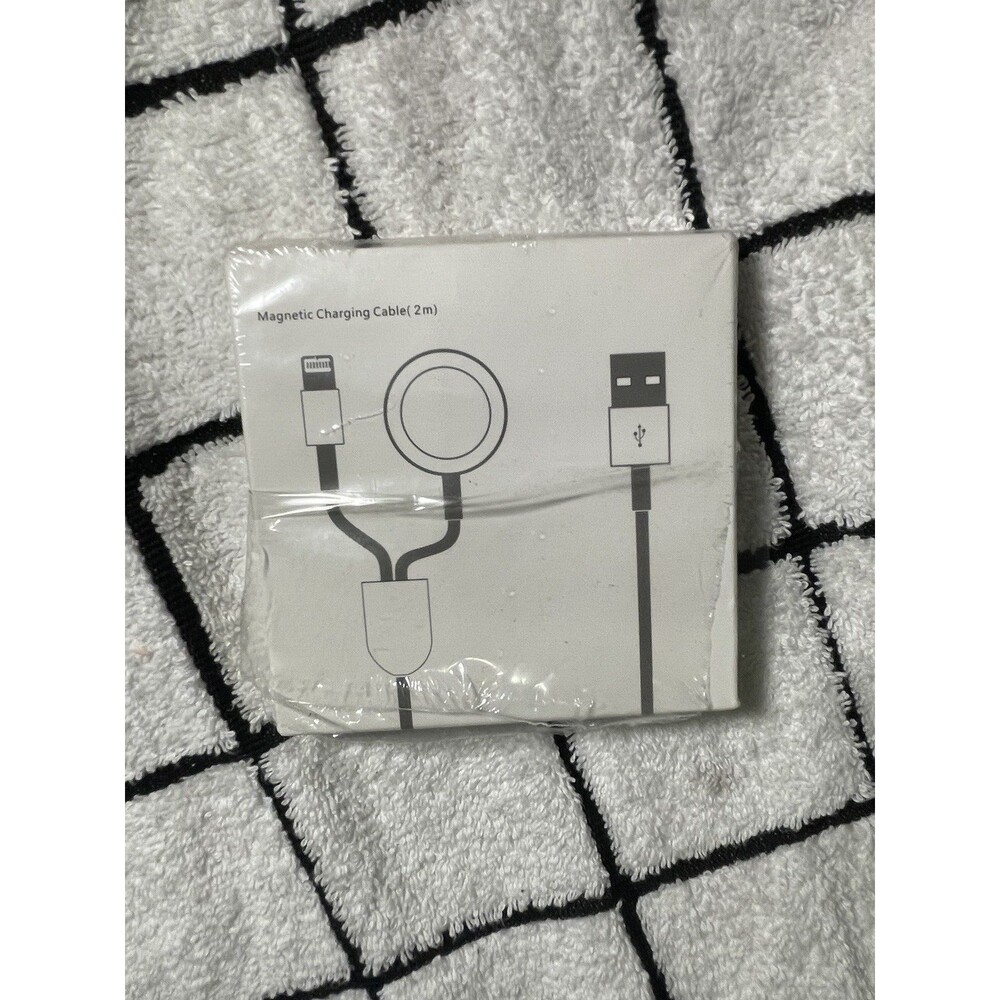 2-in-1 Magnetic Charger USB Cable For Apple Watch SE/6/5/4/3/2/1 iPhone 11/8/7/X